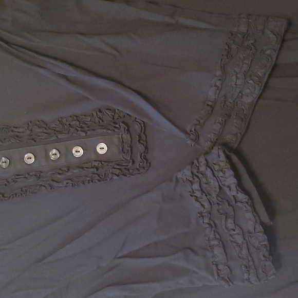 INC women's L Ruffle Black Top - Picture 5 of 5